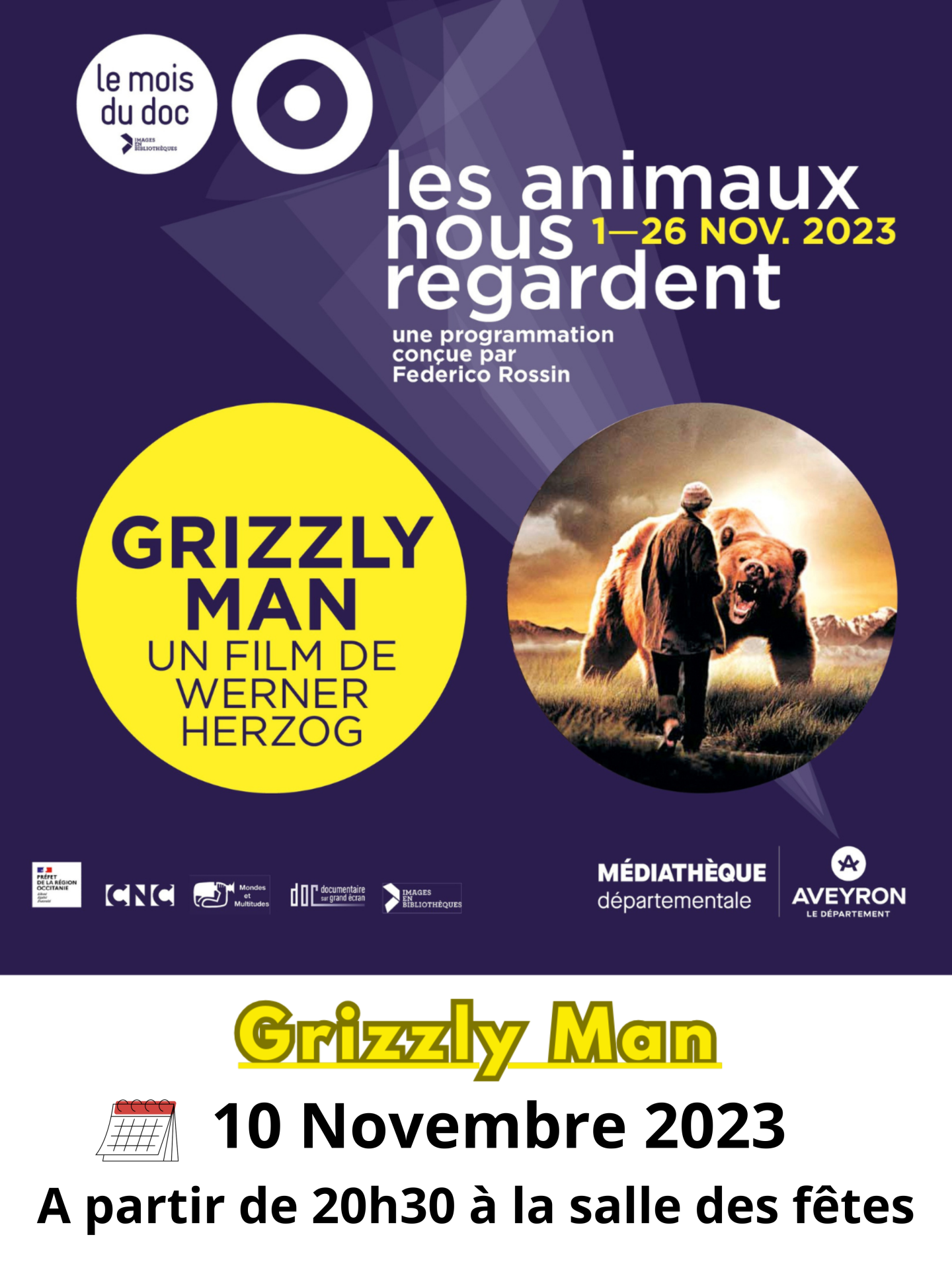 Lire la suite à propos de l’article Diffusion du film « Grizzly Man » le 10 Novembre