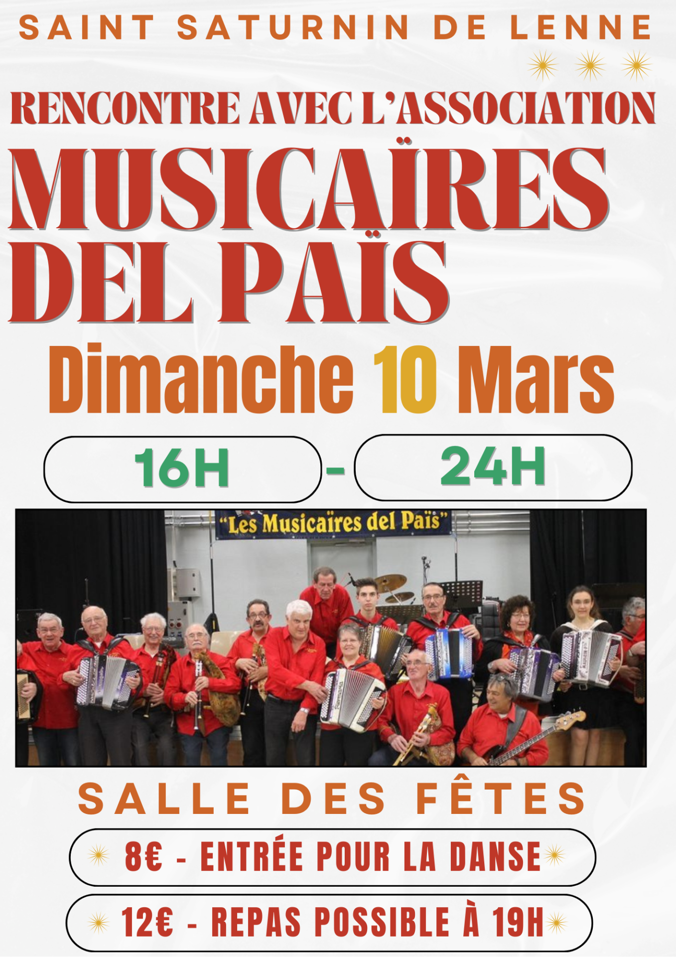 Lire la suite à propos de l’article Rencontre avec l’association Musicaïres del Païs Dimanche 10 mars de 16h à 24h.