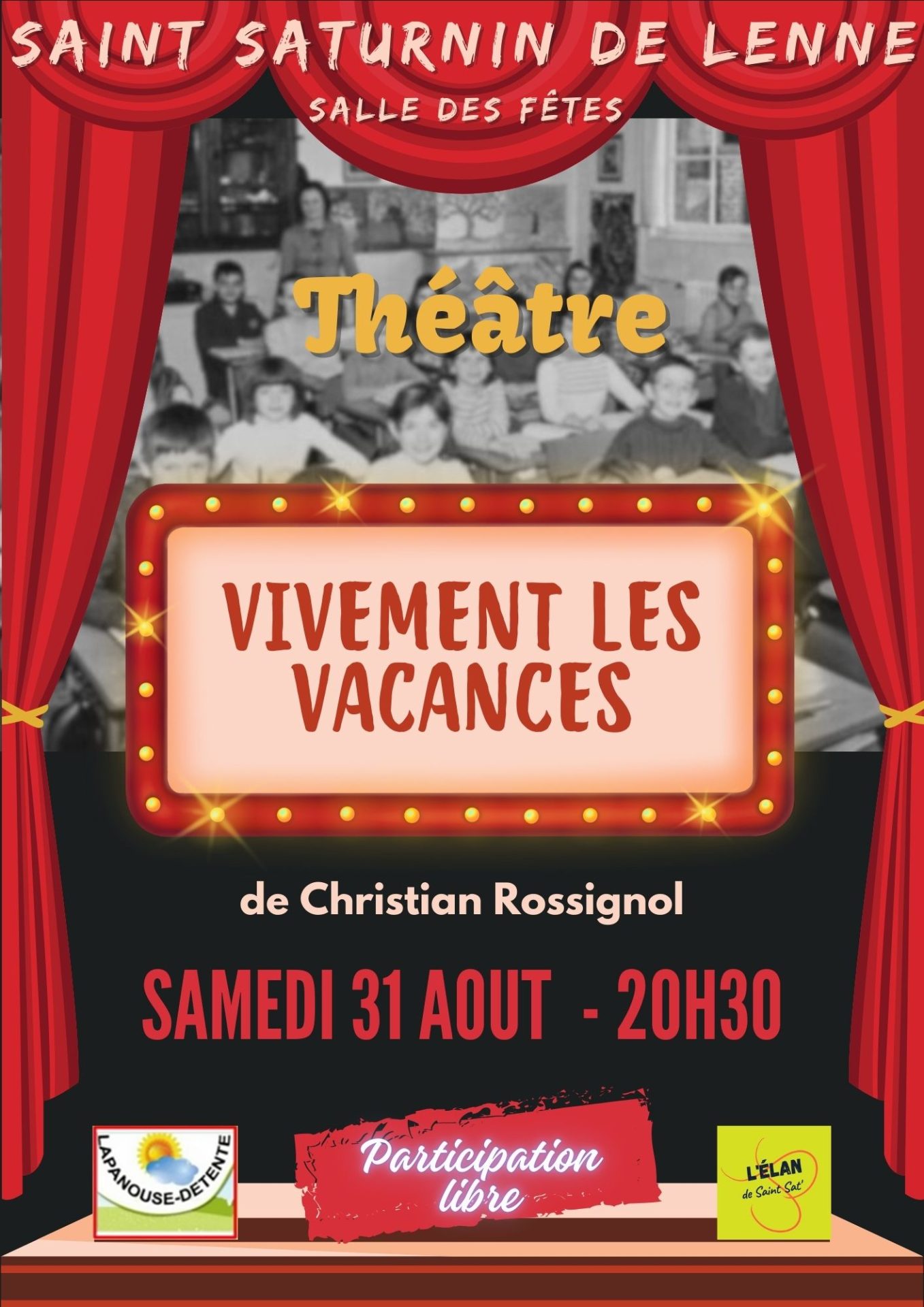 Lire la suite à propos de l’article Théâtre « Vivement les vacances » – 31 AOÛT –