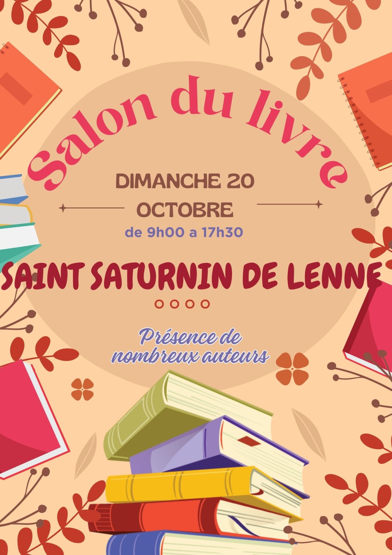 Lire la suite à propos de l’article SALON DU LIVRE – Dimanche 20 octobre –